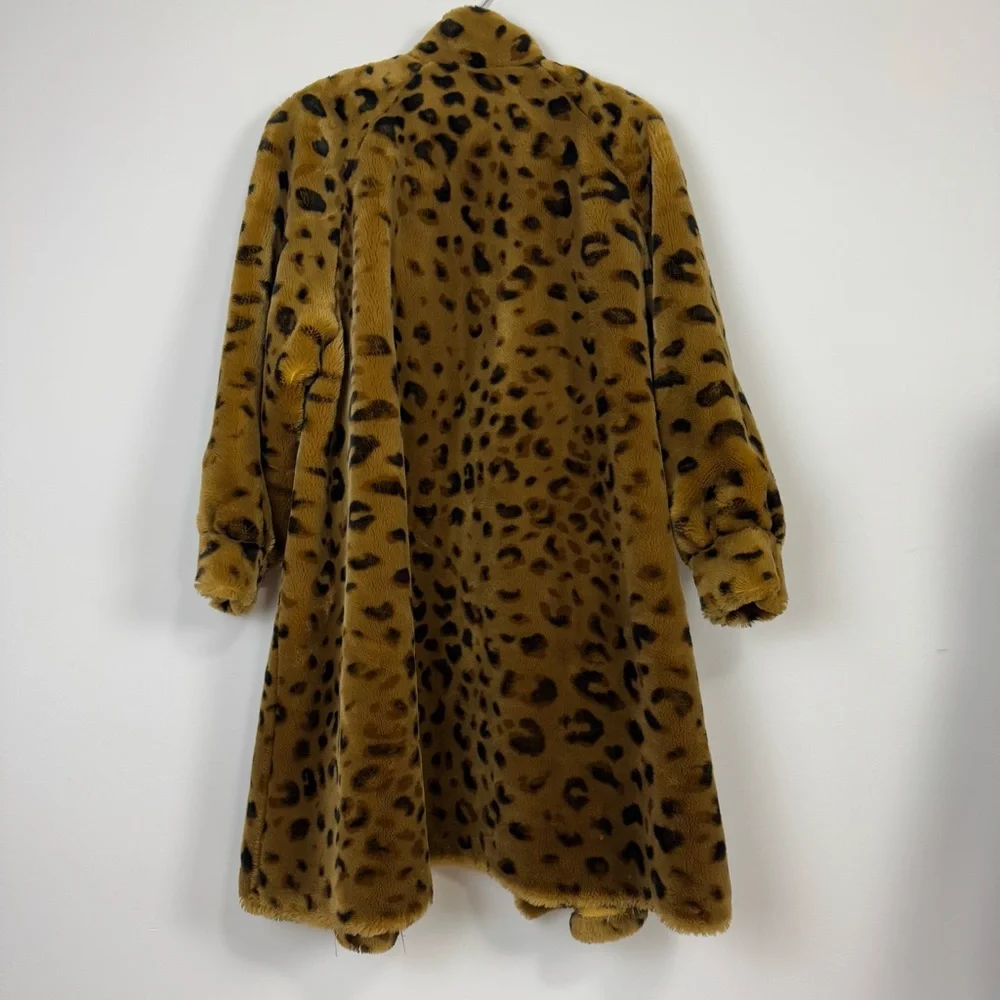 VTG Neiman Marcus 90s Leopard Cheetah Animal Print Faux Fur Coat Oversized - Picture 5 of 15